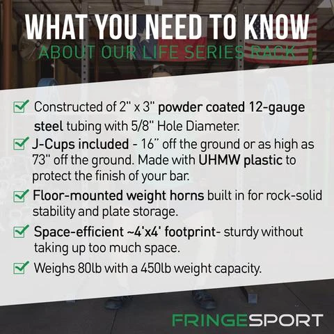 Fringe Sport Life Series Squat Rack With Pull-up Bar 4 Fringe Sport Life Series Squat Rack With Pull-up Bar - Image 2
